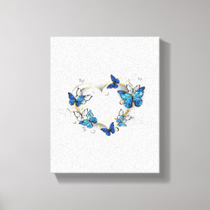 Toile Coeur bijoux avec papillons Morpho