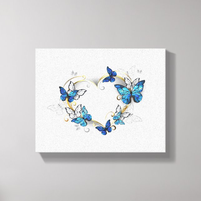 Toile Coeur bijoux avec papillons Morpho (Recto)