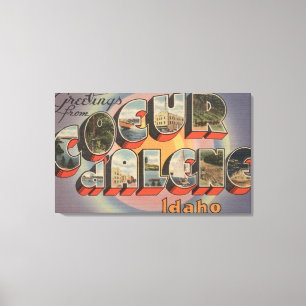 Toile Coeur d'Alene, Idaho - Scènes de grandes lettres