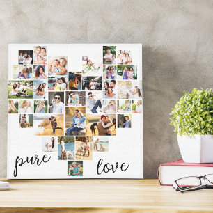 Toile Cœur d'amour pur 36 Collage de photos Petit carré