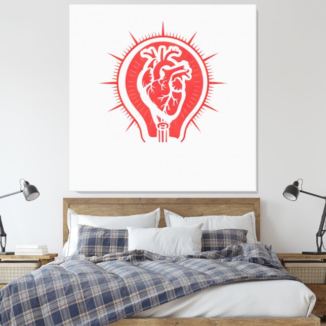 Toile Cœur de Brillance - Ampoule Cœur Anatomique (Insitu(Chambre))