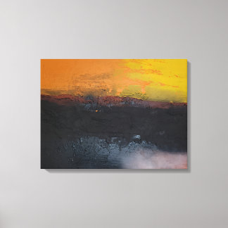 Toile Cœur de Coucher de Soleil Peinture Abstraite