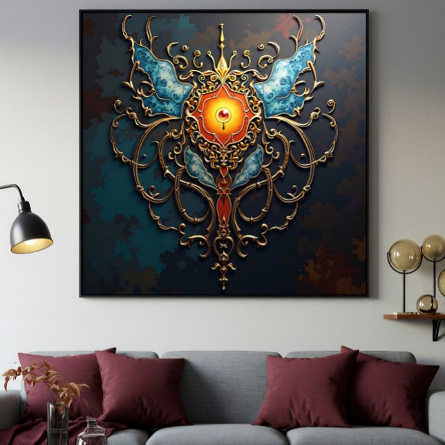 Toile Cœur de dragon doré (Créateur téléchargé)
