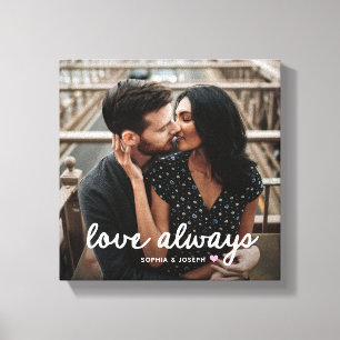 Toile Cœur de n'importe quelle couleur et photo Amour