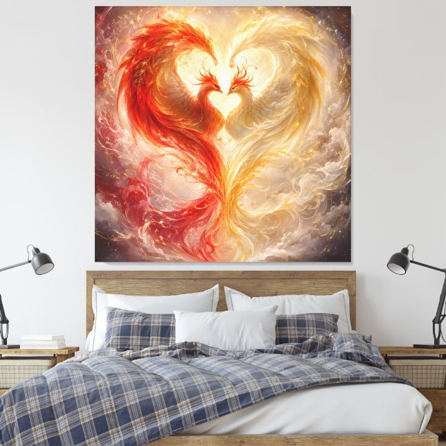 Toile Cœur de phénix jumeaux d'amour éternel (Insitu(Chambre))