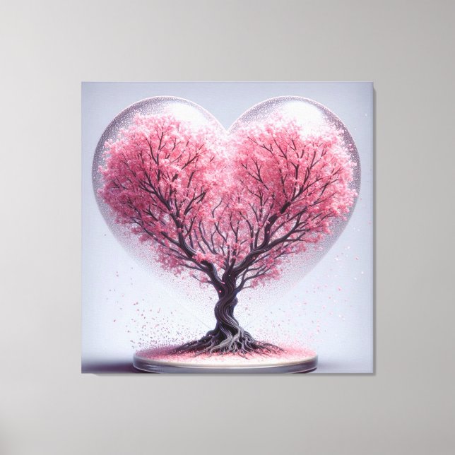Toile Coeur des fleurs de cerisiers (Recto)