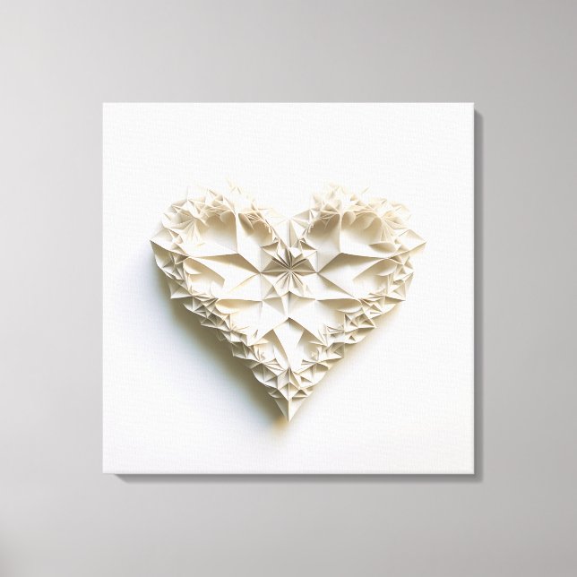 Toile Coeur d'origami triangulaire (Recto)