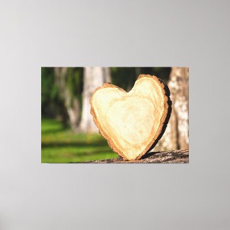 Toile coeur en bois