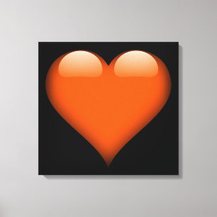 Toile Coeur en verre orange personnalisable
