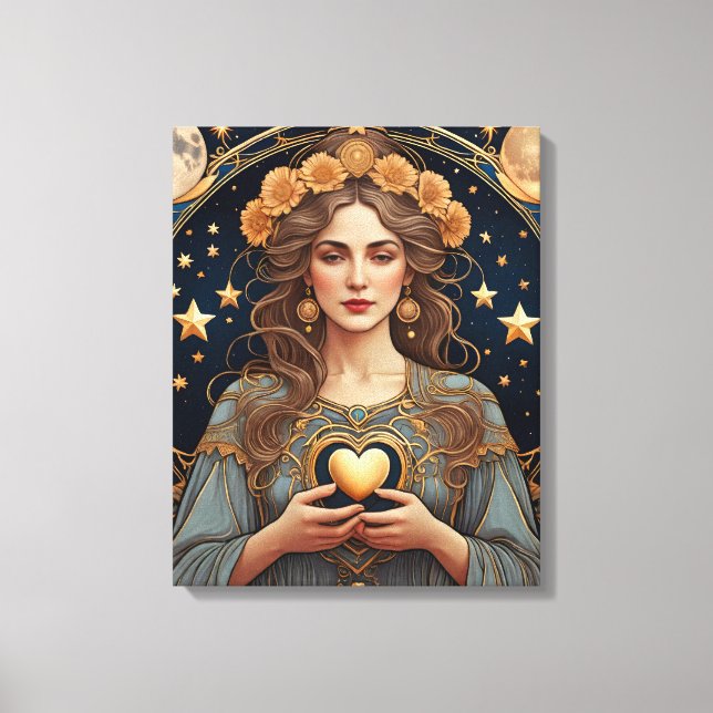 Toile coeur passionné femme - tarot (Recto)