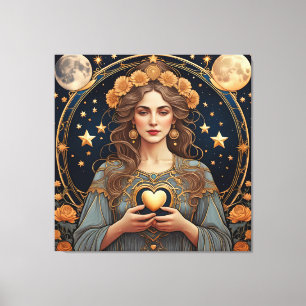 Toile coeur passionné femme - tarot