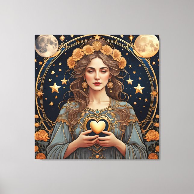 Toile coeur passionné femme - tarot (Recto)