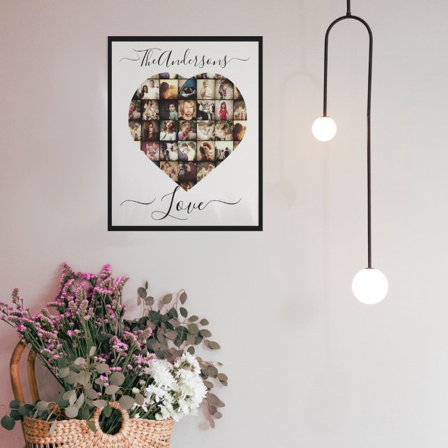 Toile Coeur personnalisé en forme de photo modèle de col (Créateur téléchargé)