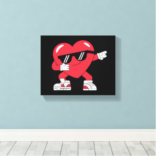 Toile Cœur qui fait dabber Cadeaux drôles Saint-Valentin