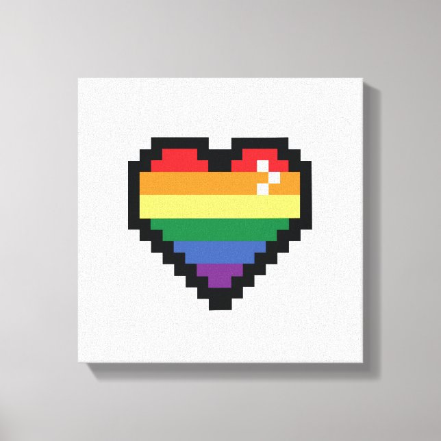 Toile Coeur Rainbow Pixel (Recto)