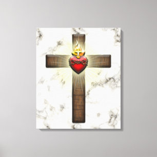 Toile Coeur sacré de croix de Jésus