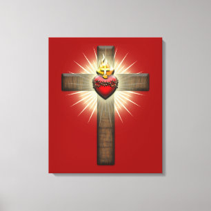 Toile Coeur sacré de croix de Jésus