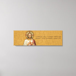 Toile Coeur sacré de Jésus avec la Bible Verse