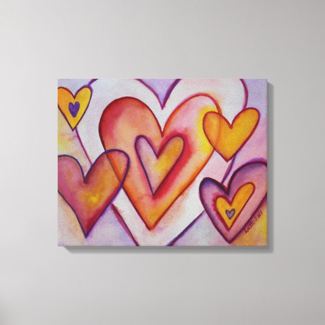Toile Coeurs d'amour intervertissants Peintures d'art en (Recto)