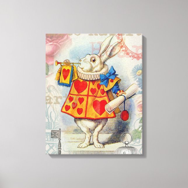 Toile Cœurs de Lapin Blanc Alice Classique (Recto)