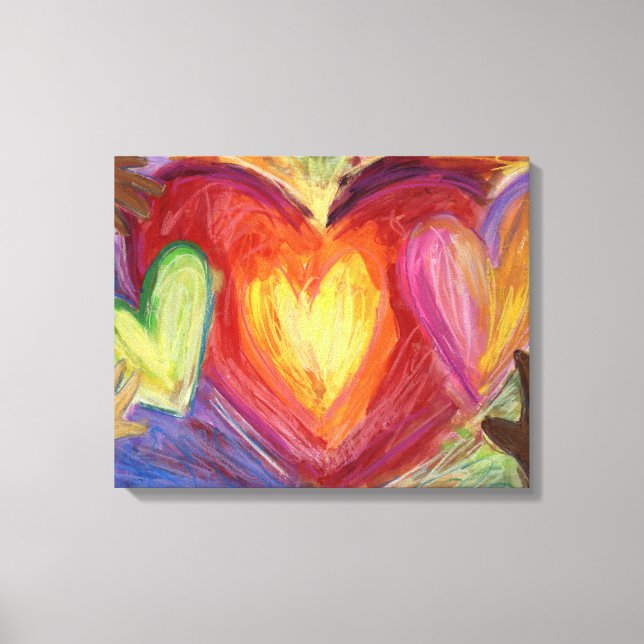 Toile Coeurs et mains Diversité Peinture Canvas Art Impr (Recto)