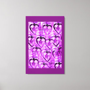 Toile Coeurs pourpres