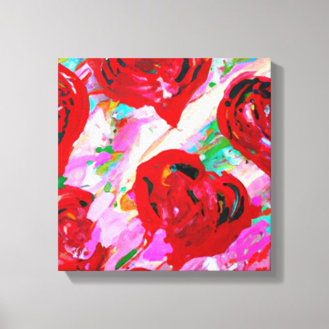 Toile Coeurs roses (Recto)