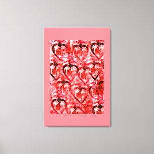 Toile Coeurs rouges