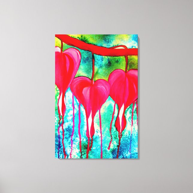 Toile Coeurs saignants Aquarelle abstraite (Recto)