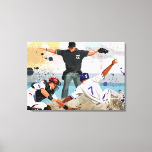 Toile Coffre-fort de joueur de baseball au marbre
