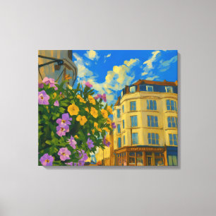 Toile Coin florissant - Rue européenne dynamique