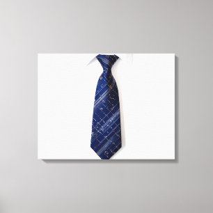 Toile Col cravate bleue