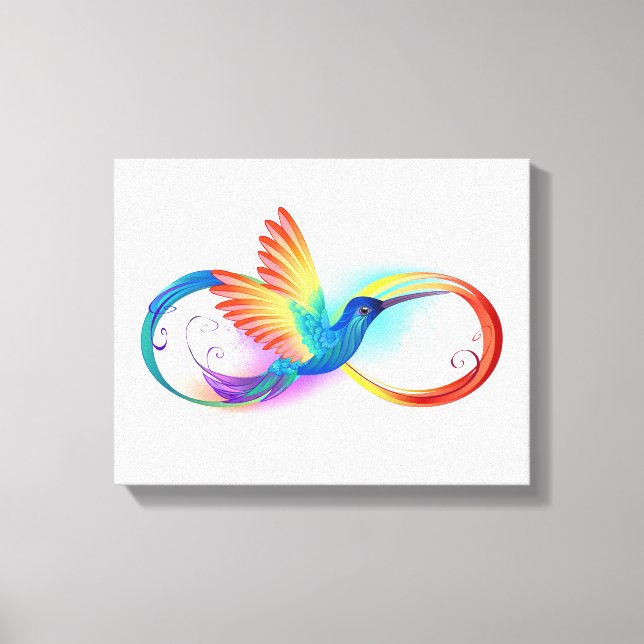 Toile Colibri arc-en-ciel avec symbole d'infini (Recto)