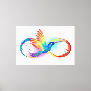 Toile Colibri arc-en-ciel avec symbole d'infini