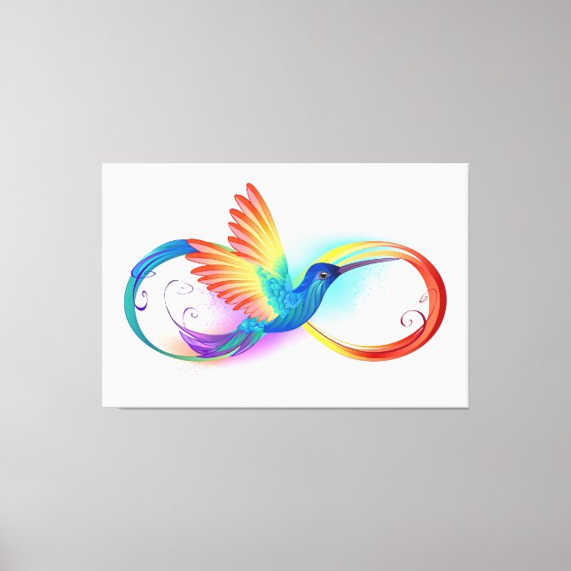 Toile Colibri arc-en-ciel avec symbole d'infini (Recto)