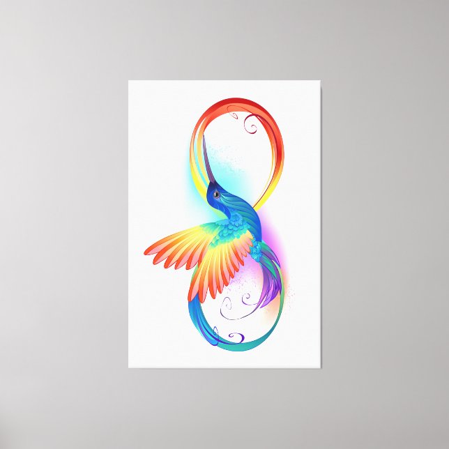 Toile Colibri arc-en-ciel avec symbole Infinity (Recto)