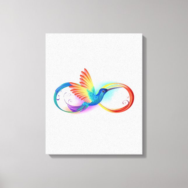 Toile Colibri arc-en-ciel avec symbole Infinity (Recto)