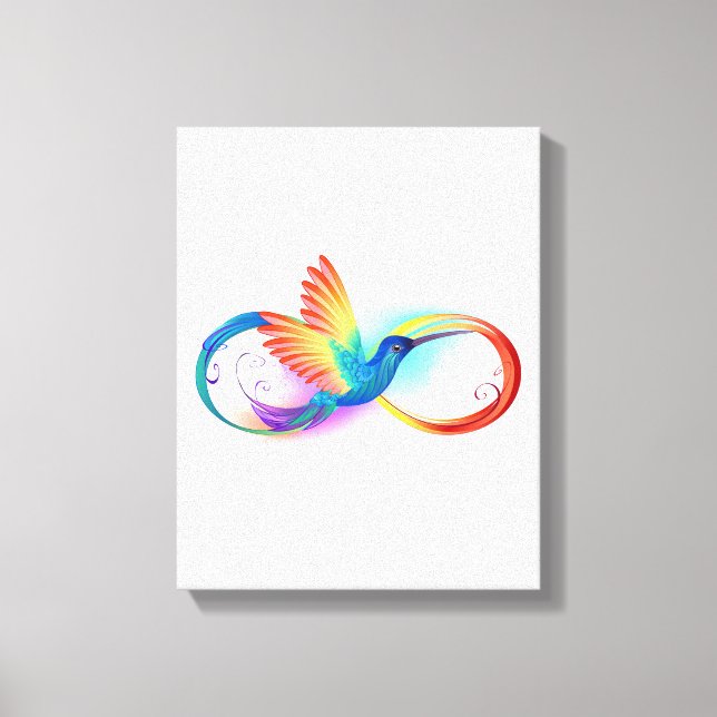 Toile Colibri arc-en-ciel avec symbole Infinity (Recto)
