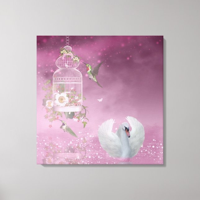 Toile Colibri et cygne (Recto)