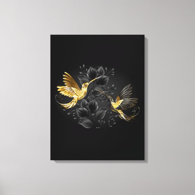 Toile Colibri noir et or (Recto)