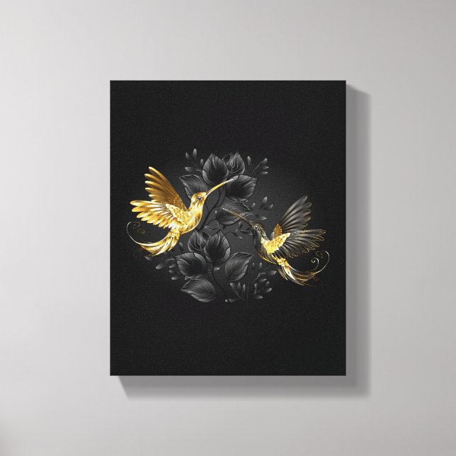 Toile Colibri noir et or (Recto)