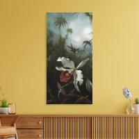 Colibris et orchidée blanche par Martin J. Heade