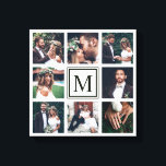 Toile Collage Carré personnalisé 8 Monogramme photo Mari<br><div class="desc">Créez votre propre peinture murale en toile avec vos propres photos mariage,  anniversaire,  fiançailles et événements spéciaux.</div>