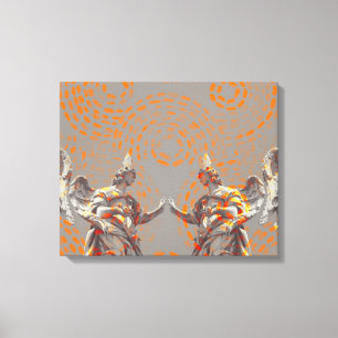 Toile Collage cool de sculptures et de cercles oranges