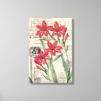 Toile Collage de fleurs rouges