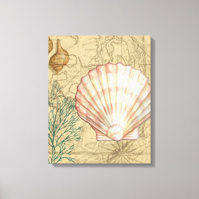 Toile Collage de la carte côtière (Recto)