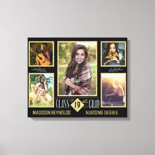 Toile Collage de photo de diplômé d'université de lyc