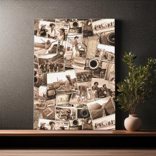 Toile Collage de photographie vintage sépia ID1066