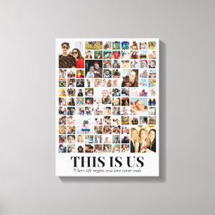 Toile Collage de photos 100 images 12x16 18x24 24x32 30x