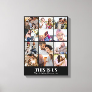 Toile Collage de photos 12 images 12x16 18x24 24x32 30x4